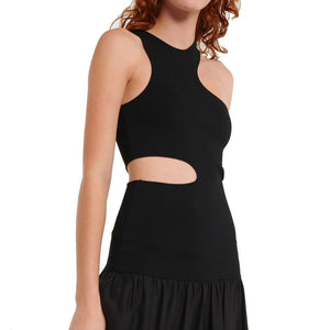 Black Silk Casual Dress