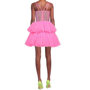 Multicolor Cotton Cocktail Dress