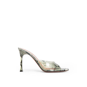 Bicolor Pvc Stiletto Heel Sandals