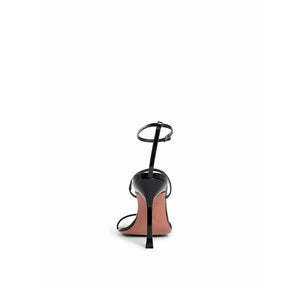 Black Calfskin Stiletto Heel Sandals