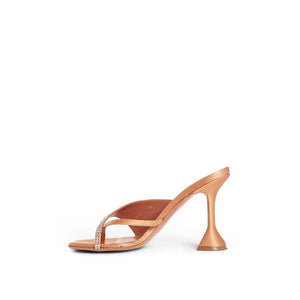 Orange Silk Mules