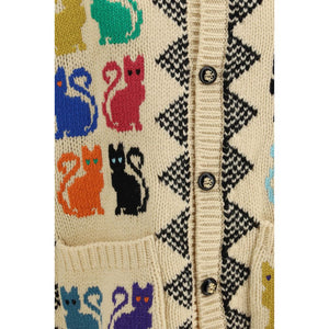 Multicolor Fleece Wool Cardigan