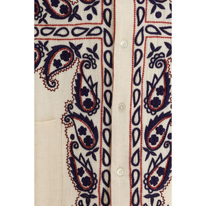 Beige Silk Pattern Shirt