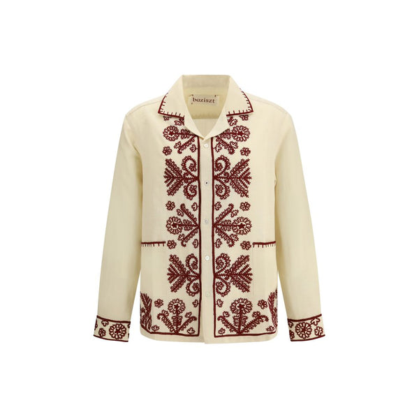 Beige Hemp Pattern Shirt