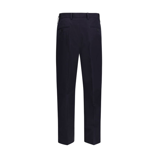 Blue Cotton Casual Pants