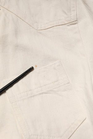 Off White Cotton Full Zip Denim Men Blouson Jacket