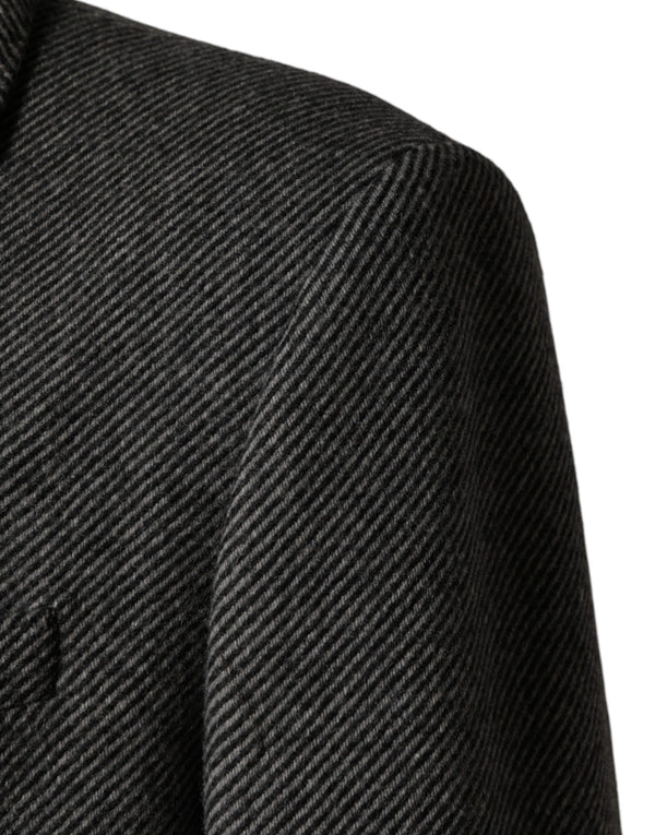Gray Single Breasted Men Trench Coat Jacket