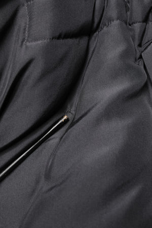 Black Silk Padded Parka Men Coat Jacket