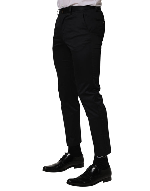 Dark Blue Cotton Skinny Dress Trouser Pants