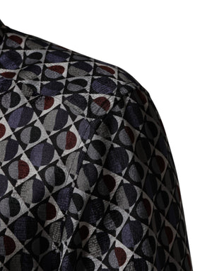 Multicolor Patterned Collared GOLD Men Dress Shirt