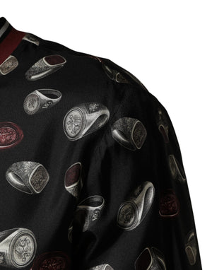 Black Ring Print CrewNeck Sweatshirt  Sweater