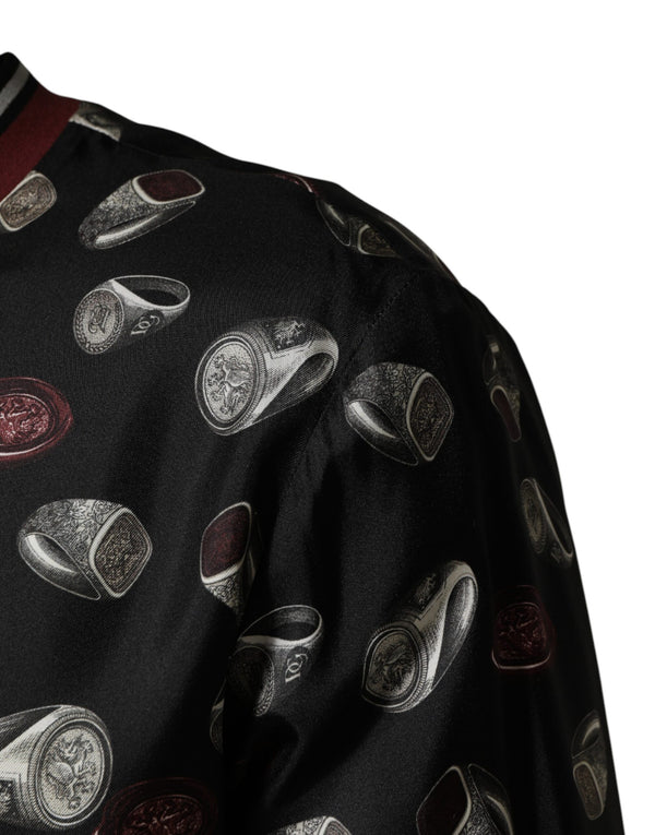 Black Ring Print CrewNeck Sweatshirt  Sweater
