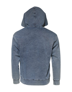 Blue Cotton Logo Hooded Sweatshirt  Sweater