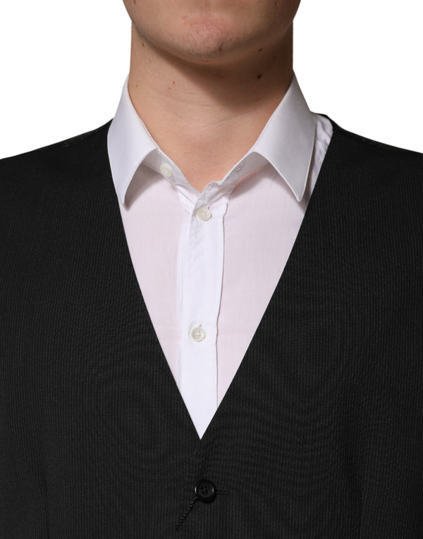 Black Wool Dress Men Formal Waistcoat Vest