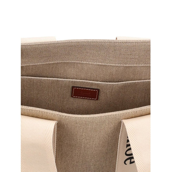 Beige Linen Tote Bag
