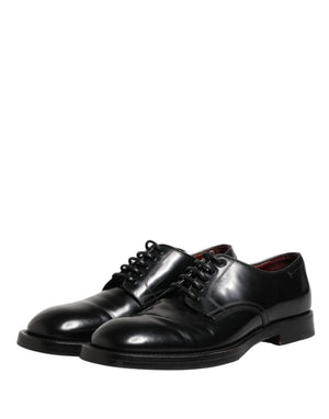 Black Lace Up Leather Dress Derby Men Shoes