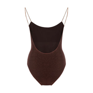 Brown Metal One-Piece Swimsuit