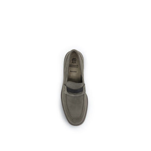 Beige Calf Leather Bos Taurus Slip-On Loafers