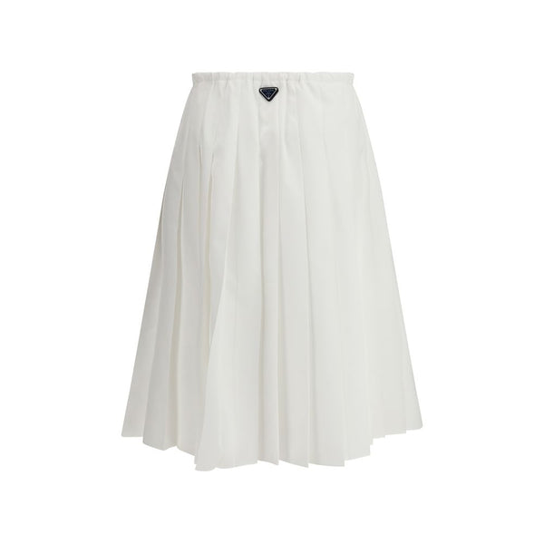 White Cotton Long Skirt