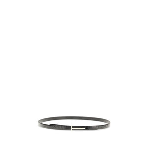 Black Leather Thin Belt