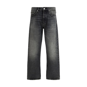 Black Cotton Relaxed Fit Jeans