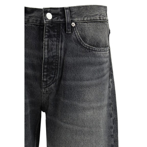 Black Cotton Relaxed Fit Jeans
