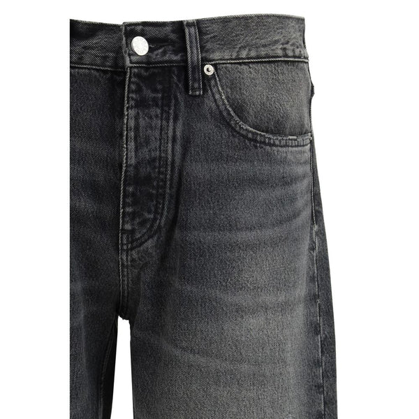 Black Cotton Relaxed Fit Jeans