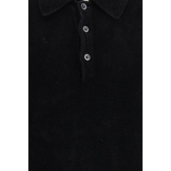 Black Cotton Polo Shirt