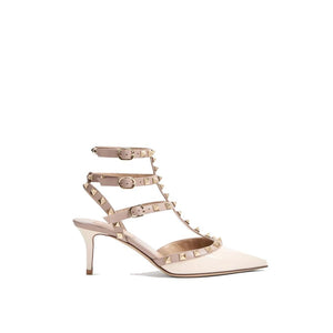 Beige Calfskin High Heel Pumps