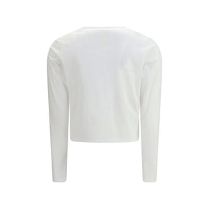 White Cotton Long Sleeve T-Shirt