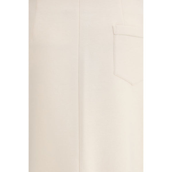 Beige Modal Midi Skirt