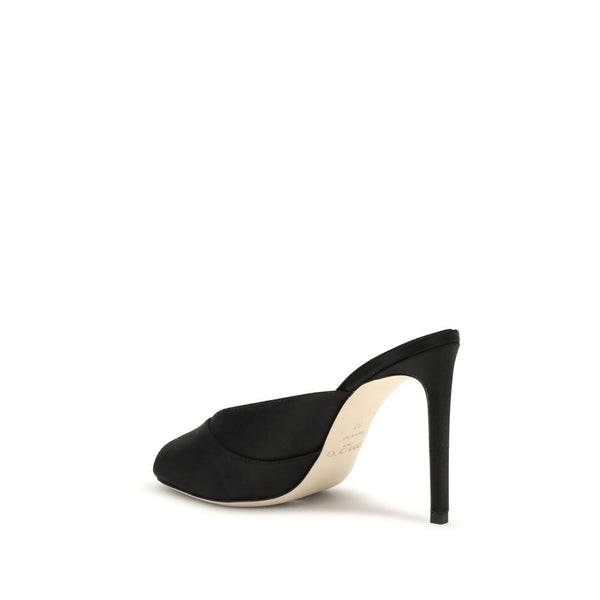 Black Calf Leather Bos Taurus Stiletto Heel Sandals