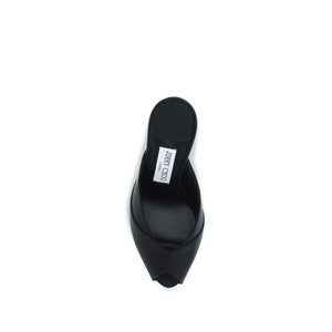 Black Calf Leather Bos Taurus Stiletto Heel Sandals