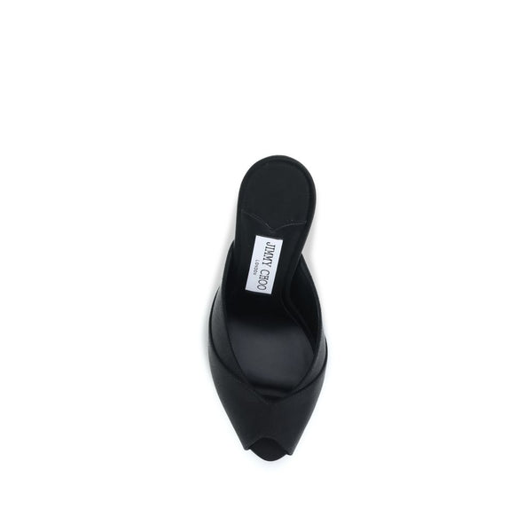 Black Calf Leather Bos Taurus Stiletto Heel Sandals