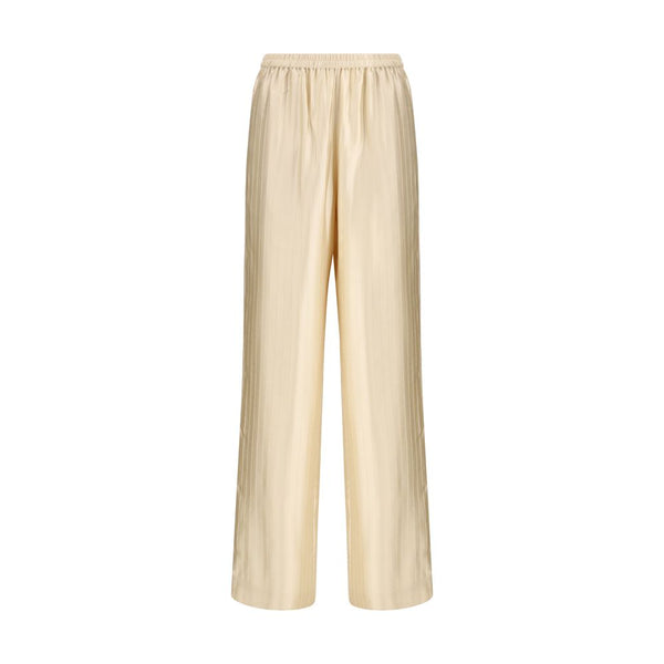 Beige Viscose Casual Pants