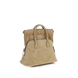 Beige Calf Leather Bos Taurus Shoulder Bag