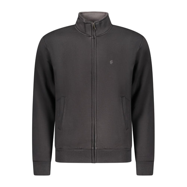 Black Cotton Men Sweatshirt