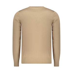 Beige Viscose Men Sweater