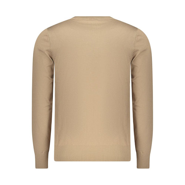 Beige Viscose Men Sweater
