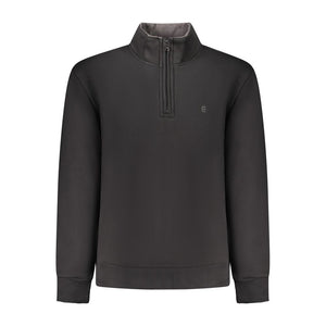 Black Cotton Men Sweatshirt