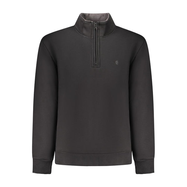 Black Cotton Men Sweatshirt