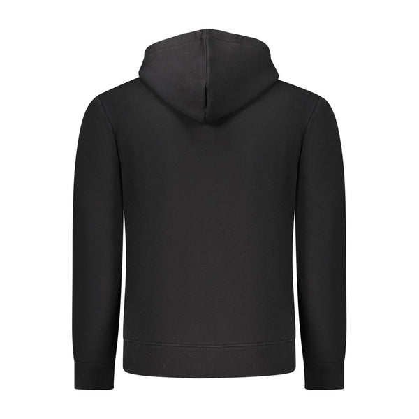 Black Cotton Men's Hooded Sweatshirt