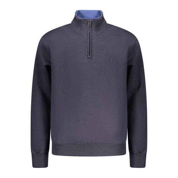 Blue Cotton Men Sweatshirt