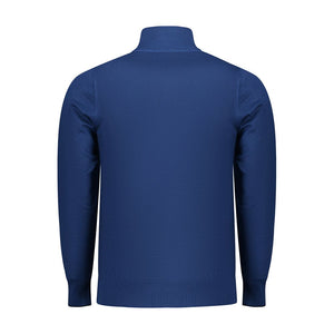 Blue Viscose Men Sweater