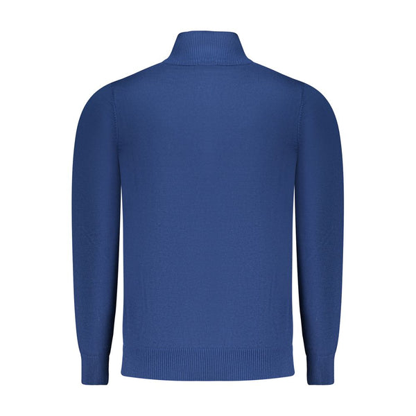 Blue Viscose Men Sweater