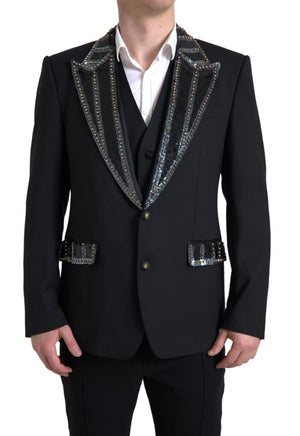 Black Wool Two-Piece Suit