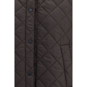 Brown Nylon Sleveless Jacket
