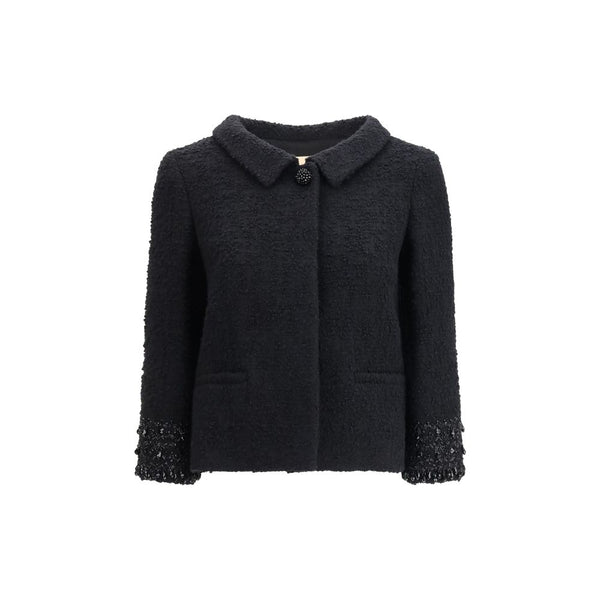 Black Fleece Wool Coat