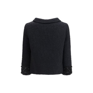 Black Fleece Wool Coat