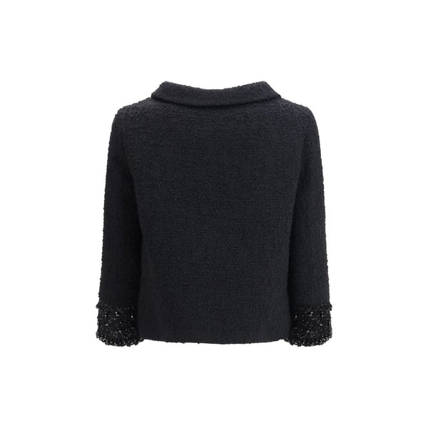 Black Fleece Wool Coat